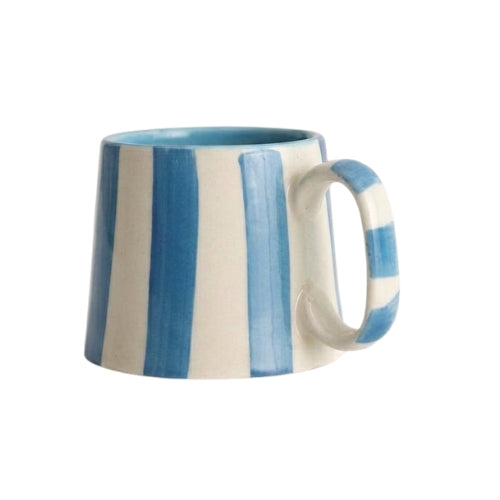 Ceramic Blue Stripe  Coffee cup- 220ml (SET OF 4)