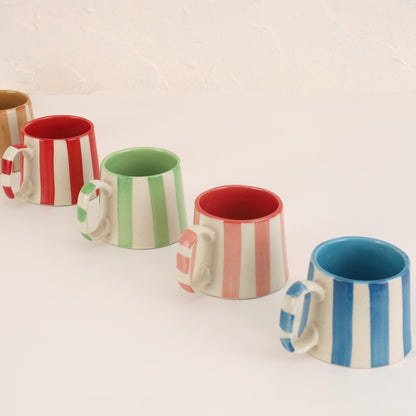 Ceramic Blue Stripe  Coffee cup- 220ml (SET OF 4)